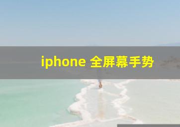 iphone 全屏幕手势